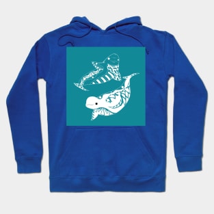 beluga whale in mayan pattern ecopop Hoodie